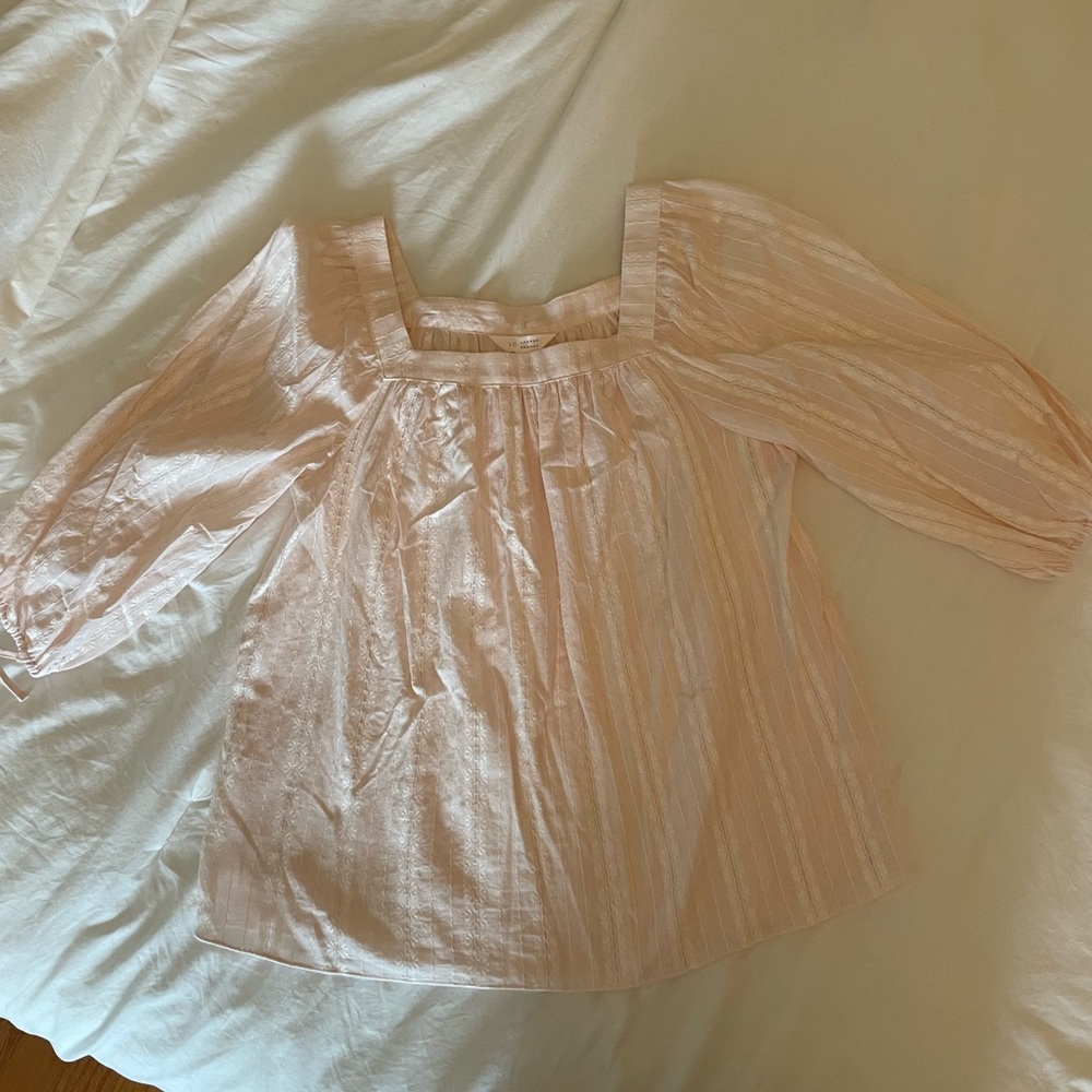 LC Lauren Conrad Pale Pink Peasant Top